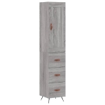 Credenza Grigio Sonoma 34,5x34x180 cm in Legno Multistrato