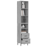 Credenza Grigio Sonoma 34,5x34x180 cm in Legno Multistrato