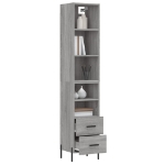 Credenza Grigio Sonoma 34,5x34x180 cm in Legno Multistrato