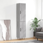 Credenza Grigio Sonoma 34,5x34x180 cm in Legno Multistrato