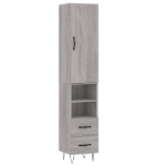 Credenza Grigio Sonoma 34,5x34x180 cm in Legno Multistrato