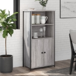 Credenza Grigio Sonoma 62x36x121,5 cm in Legno Multistrato