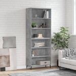 Credenza Grigio Sonoma 69,5x32,5x180 cm Legno Multistrato