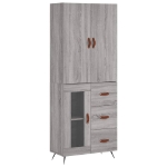 Credenza Grigio Sonoma 69,5x34x180 cm in Legno Multistrato