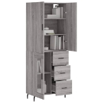 Credenza Grigio Sonoma 69,5x34x180 cm in Legno Multistrato