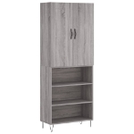 Credenza Grigio Sonoma 69,5x34x180 cm in Legno Multistrato