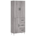 Credenza Grigio Sonoma 69,5x34x180 cm in Legno Multistrato