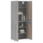 Credenza Grigio Sonoma 69,5x34x180 cm in Legno Multistrato