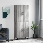 Credenza Grigio Sonoma 69,5x34x180 cm in Legno Multistrato