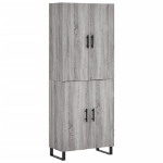 Credenza Grigio Sonoma 69,5x34x180 cm in Legno Multistrato