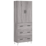 Credenza Grigio Sonoma 69,5x34x180 cm in Legno Multistrato