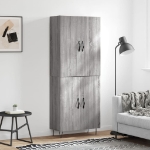 Credenza Grigio Sonoma 69,5x34x180 cm in Legno Multistrato