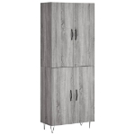 Credenza Grigio Sonoma 69,5x34x180 cm in Legno Multistrato