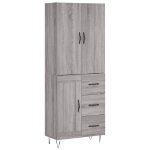 Credenza Grigio Sonoma 69,5x34x180 cm in Legno Multistrato