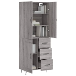 Credenza Grigio Sonoma 69,5x34x180 cm in Legno Multistrato