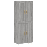 Credenza Grigio Sonoma 69,5x34x180 cm in Legno Multistrato