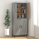 Credenza Grigio Sonoma 69,5x34x90 cm in Legno Multistrato