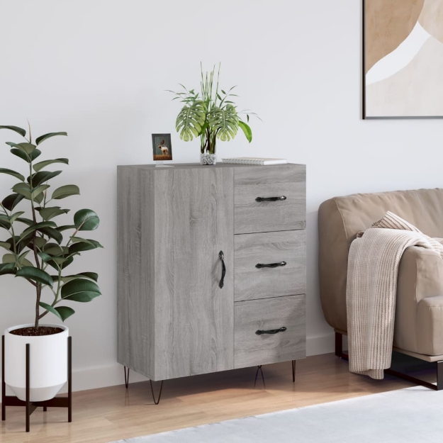 Credenza Grigio Sonoma 69,5x34x90 cm in Legno Multistrato