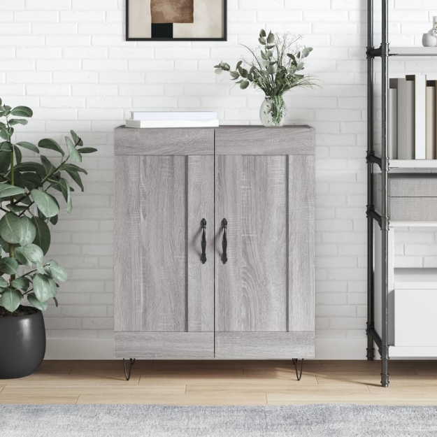 Credenza Grigio Sonoma 69,5x34x90 cm in Legno Multistrato