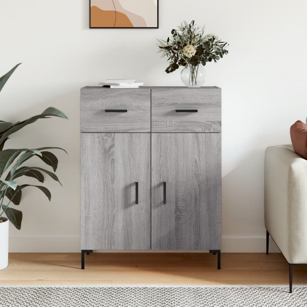 Credenza Grigio Sonoma 69,5x34x90 cm in Legno Multistrato