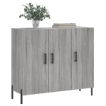 Credenza Grigio Sonoma 90x34x80 cm in Legno Multistrato