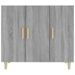 Credenza Grigio Sonoma 90x34x80 cm in Legno Multistrato