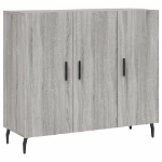 Credenza Grigio Sonoma 90x34x80 cm in Legno Multistrato