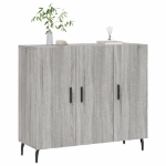 Credenza Grigio Sonoma 90x34x80 cm in Legno Multistrato