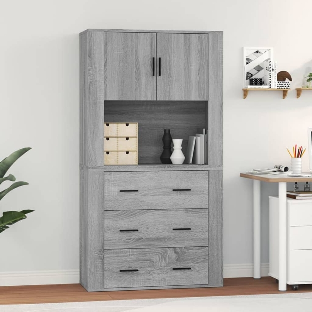 Credenza Grigio Sonoma in Legno Multistrato