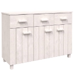 Credenza HAMAR Bianca 113x40x80 cm in Legno Massello di Pino