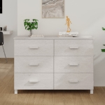 Credenza HAMAR Bianca 113x40x80 cm in Legno Massello di Pino