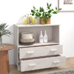 Credenza HAMAR Bianca 85x35x80 cm in Legno Massello di Pino