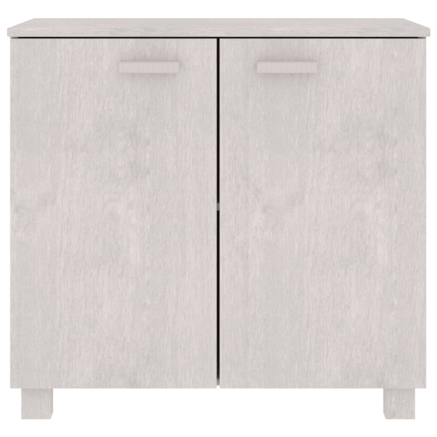 Credenza HAMAR Bianca 85x35x80 cm in Legno Massello di Pino