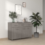 Credenza HAMAR Grigio Chiaro 113x40x80cm Legno Massello di Pino