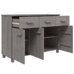 Credenza HAMAR Grigio Chiaro 113x40x80cm Legno Massello di Pino