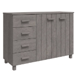 Credenza HAMAR Grigio Chiaro 113x40x80cm Legno Massello di Pino