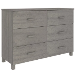 Credenza HAMAR Grigio Chiaro 113x40x80cm Legno Massello di Pino