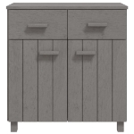 Credenza HAMAR Grigio Chiaro 79x40x80 cm Legno Massello di Pino