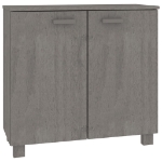 Credenza HAMAR Grigio Chiaro 85x35x80 cm Legno Massello di Pino