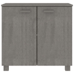 Credenza HAMAR Grigio Chiaro 85x35x80 cm Legno Massello di Pino