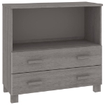 Credenza HAMAR Grigio Chiaro 85x35x80 cm Legno Massello di Pino