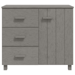 Credenza HAMAR Grigio Chiaro 90x40x80 cm Legno Massello di Pino