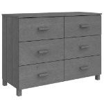 Credenza HAMAR Grigio Scuro 113x40x80 cm Legno Massello di Pino