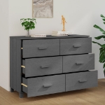 Credenza HAMAR Grigio Scuro 113x40x80 cm Legno Massello di Pino