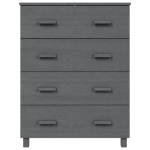 Credenza HAMAR Grigio Scuro 79x40x103,5 cm Legno Massello Pino