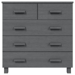 Credenza HAMAR Grigio Scuro 79x40x80 cm Legno Massello di Pino