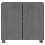 Credenza HAMAR Grigio Scuro 85x35x80 cm Legno Massello di Pino