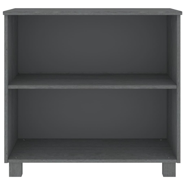 Credenza HAMAR Grigio Scuro 85x35x80 cm Legno Massello di Pino