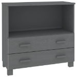 Credenza HAMAR Grigio Scuro 85x35x80 cm Legno Massello di Pino