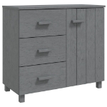 Credenza HAMAR Grigio Scuro 90x40x80 cm Legno Massello di Pino